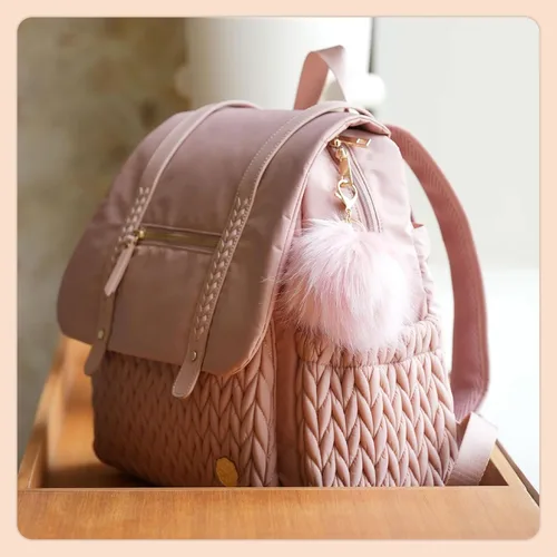 Miniatura 5 de Mochila para pañales de gran capacidad, bolsa de viaje para mamá, impermeable y elegante con cambiador, bolsa de bebé para mujeres y niñas Rosa