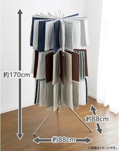 Miniatura 3 de Bestco NY-278 Stainless Steel Clothesline, Laundry Dryer, Parasol 3 Tiers, Large Capacity, Indoor, Width 34.6 x Depth 34.6 x Height 67.9 inches