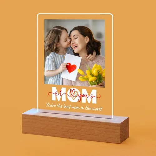 Miniatura 13 de Placa de fotos de acrílico LED personalizada, regalos de aniversario personalizados para parejas con nombres grabados, luz nocturna romántica