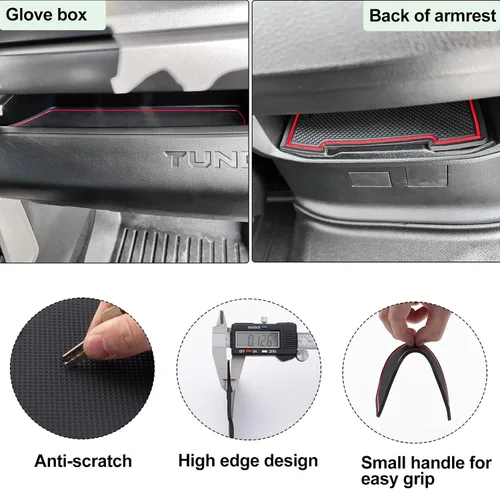 Miniatura 4 de JDMCAR - Accesorios de revestimiento compatibles con Toyota Tundra 2022-2023 2024 2025 2026, kit de soporte para tazas y bolsillo para puerta