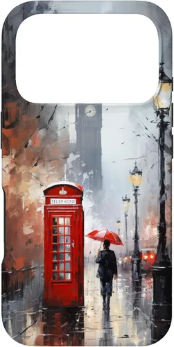 Miniatura 29 de Funda para iPhone 11 Pro Wet London Iconic Red Phone Booth Clocktower Art Cover
