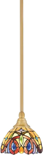 Miniatura 254 de Toltec Lighting Tallo Colgado Mini colgante, acabado de cobre negro, 3.5" cuadrado humo burbuja vidrio