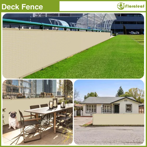 Miniatura 3 de 2.5 x 10 pies - Pantalla para valla de privacidad de balcón, protección UV, malla con bridas para cables, para exteriores, jardín, terraza, patio