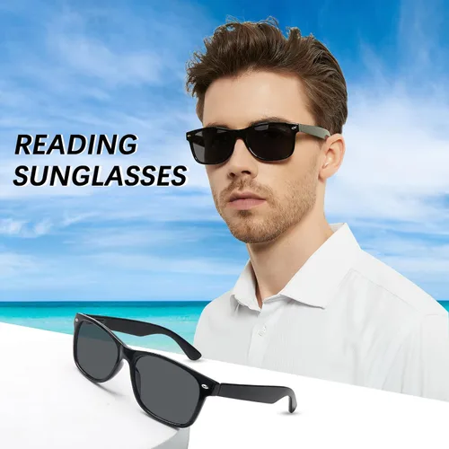 Miniatura 2 de Paquete de 4 lentes de sol de lectura clásicos para mujeres y hombres, bisagra de resorte, lentes de lectura al aire libre con protección UV400