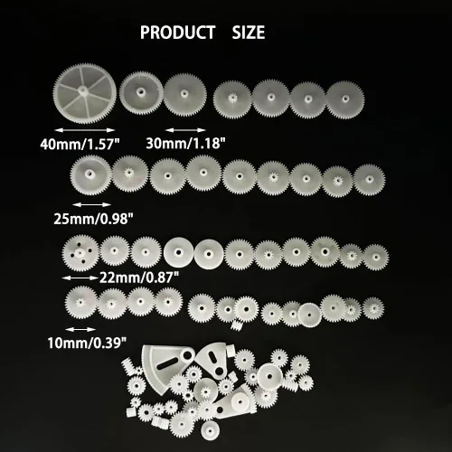 Miniatura 3 de 72PCS Engranajes de motor pequeños Engranajes de plástico para motor RC Modelo de coche Juguete DIY Helicóptero RC Toy Gear Reemplazo Módulo 0.5