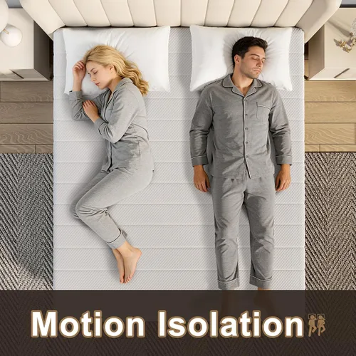 Miniatura 6 de JEEKEA Colchón de tamaño matrimonial, colchón híbrido de resortes interiores de 10 pulgadas en una caja con espuma viscoelástica para aliviar