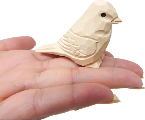 Selsela Figura de pájaro de madera pintable para bricolaje, sin terminar, pintura tu propia escultura personalizada, estatua de artesanía de madera,