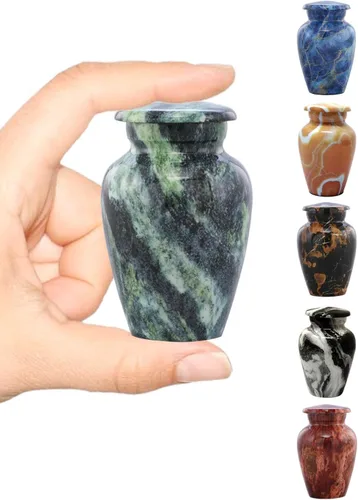 Urna para compartir recuerdos con acabado de mármol, mini urna de cremación de metal para cenizas humanas o de mascotas, pequeña urna conmemorativa