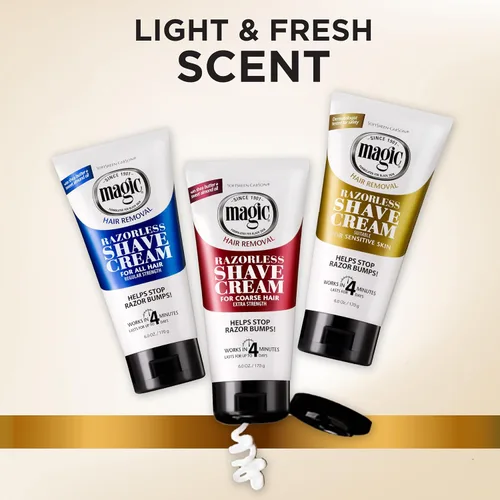 Miniatura 9 de SoftSheen-Carson Magic Crema de Afeitado sin Maquinilla, Crema de Depilación para Cabello, Funciona en 4 Minutos para Cabello Grueso y Rizado, 6 Oz