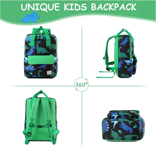 Miniatura 7 de VASCHY Mochilas de dinosaurio para niños, mochila preescolar ligera para niños pequeños