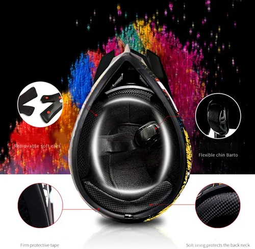 Miniatura 4 de Casco de motocross Bluetooth para adultos, casco de motocross, aprobado por DOT/ECE, perfecto para motocicletas de motocross, motos de cross, ATV