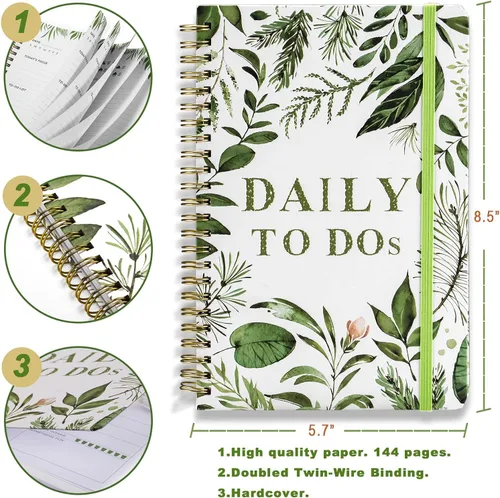 Miniatura 4 de UtyTrees Agenda diaria sin fecha: 7.3 x 9.6 pulgadas, planificador diario de lista de tareas pendientes, planificador de vida eficiente, diario