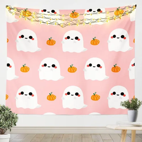 Miniatura 8 de Murciélagos de Halloween, decoración de pared de Halloween, hongo, lindo tapiz de calabaza de Halloween, decoración de calabaza, luna, galaxia