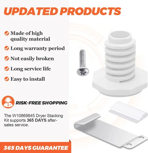Miniatura 3 de UPGRADE W10869845 - Kit de apilamiento para secadora Whirlpool Maytag Standard y Long Vent Dryer & Lavadora, reemplaza 52774 W10298318 W10298318RP