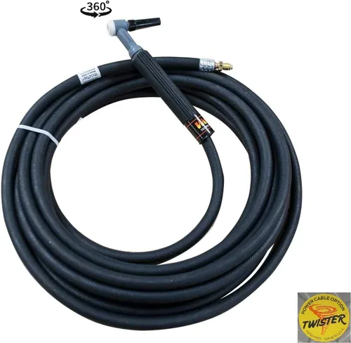 Miniatura 2 de WT- 9F-25RT Kit de antorcha TIG, cabezal flexible, cable giratorio, goma, 25 pies