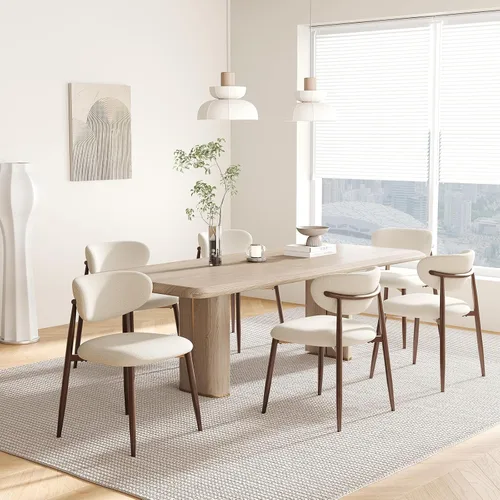 Miniatura 23 de MALOL Juego de 2 sillas de comedor, sillas de cocina con respaldo curvado con patas de metal y almohadillas antideslizantes, silla de comedor