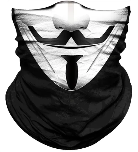 Miniatura 36 de Obacle Bandana máscara facial cuello polaina tubo máscara hombres mujeres para protección solar contra el polvo Bandera de calavera blanca y negra