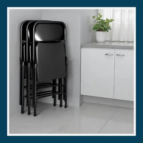 Miniatura 13 de OEF Furnishings Serie OEF200 Sillas Plegables de Acero para Trabajo Pesado, Sillas de Metal de Grado Comercial con Refuerzos Dobles, Capacidad