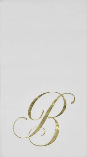Gift Boutique 100 Servilletas Doradas con Monograma para Invitados Letra B Paquete de Papel Desechable Elegante de Lámina Dorada Metálica Servilleta