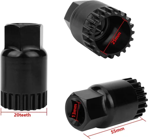 Miniatura 3 de Oumers Extractor de manivela de bicicleta y removedor de soporte inferior con llave de 0.630 in, herramienta de extracción de bicicletas, Naranja