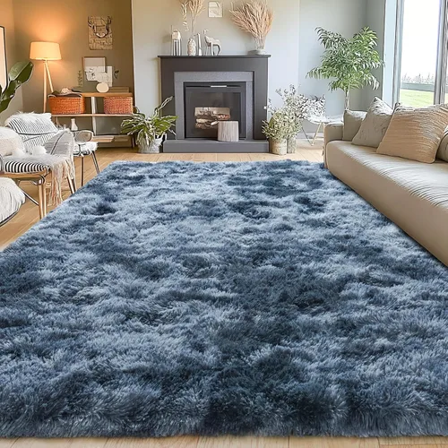 Miniatura 100 de Alfombras de área de 8x10 para sala de estar, alfombra shaggy grande ultra suave y esponjosa para dormitorio, alfombras de felpa mullida Blanco crema
