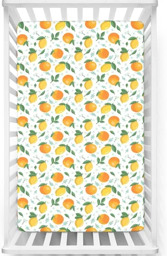 Miniatura 9 de Sábana bajera ajustable para cuna con temática costera, sábana bajera estándar para cuna para niño o niña, 28 x 52 pulgadas, rubor blanco y azul