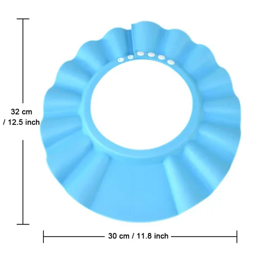 Miniatura 2 de Gorro de ducha seguro para champú, baño, protección, gorra de baño suave con visera ajustable para bebé, niño, niños... (Azul)