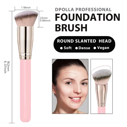 Miniatura 4 de dpolla Pro - Brocha de base y corrector impecable, perfectos para cualquier aspecto, cepillo de contorno de cabello de lujo premium perfecto