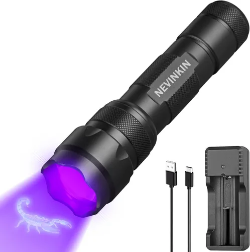 Linterna UV 365nm Linterna de luz negra, potente linterna ultravioleta para manchas de orina de mascotas, pegamento UV curado, escorpiones, resina,
