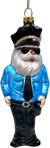 Miniatura 13 de Adorno de cristal soplado a mano de Papá Noel de safari aventurero, decoración navideña temática de viaje de explorador africano de la selva