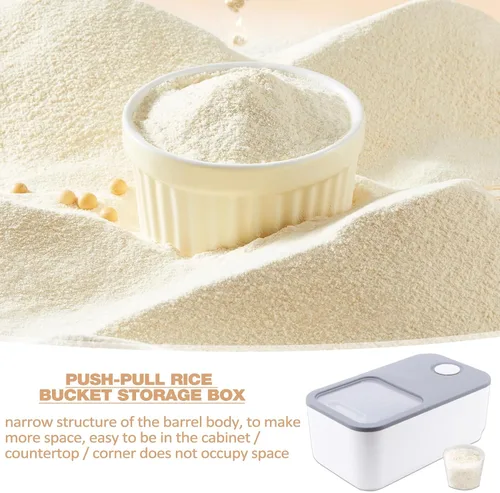 Miniatura 3 de Contenedor hermético de almacenamiento de arroz, contenedor de almacenamiento de arroz, almacenamiento de alimentos secos, tapa de 22 libras, cubo