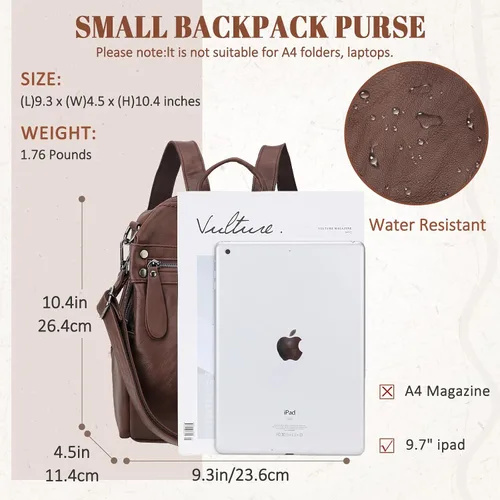 Miniatura 2 de VX - Bolso mochila de piel sintética para mujer, diseño convertible a la moda, 2 modos de uso
