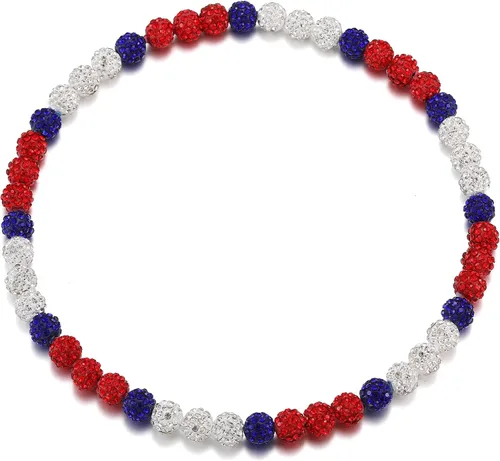 Miniatura 26 de SKQIR Collar de Cuentas de Béisbol para Hombres Bling Accesorios de Goteo de Béisbol con Diamantes de Imitación Brillantes para Hombres Colección
