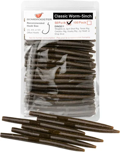 Miniatura 12 de 30/50/78/100 piezas Senko Worms Kit - Señuelos de pesca de plástico suave de 4"/5" con impregnación de sal para pesca de lubina Varios colores A