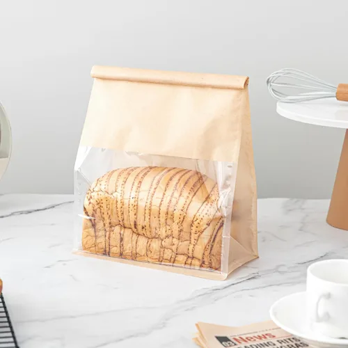 Miniatura 26 de 50 bolsas de pan de 8.6 pulgadas con cierre de alambre, bolsas grandes para pan hechas de papel de algodón marrón, bolsa de almacenamiento y empaque