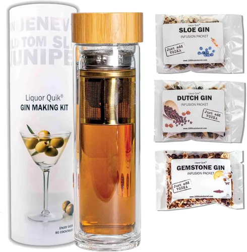 Miniatura 9 de Liquor Quik Kit de infusión de whisky – Kit completo de fabricación de whisky de bricolaje completo con recipiente infusor de vidrio de 15.2 fl oz