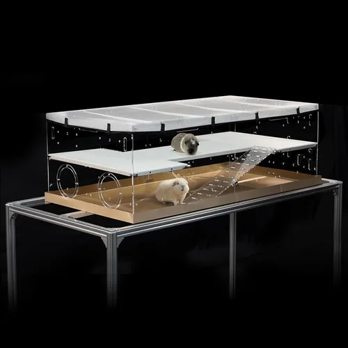 Miniatura 9 de GuineaLoft™ Model-A - Jaula acrílica para conejillos de indias – Jaula grande expandible de 4 x 2 pies, funciona también para pequeños animales