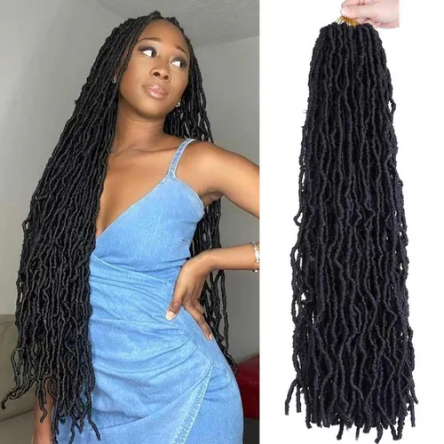 Miniatura 15 de Mytarku 8 paquetes de rastas suaves de 24 pulgadas con extremos rizados, rastas de pelo sintético de ganchillo bohemias para mujeres rastas de 1b