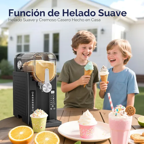 Miniatura 4 de Máquina para granizar, no necesita hielo para el hogar, pantalla de temperatura en tiempo real, máquina de bebidas congeladas con 6 programas