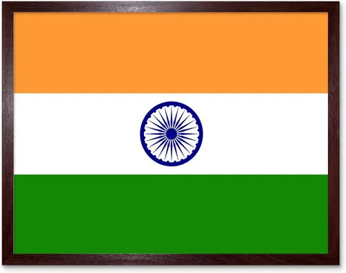 Miniatura 10 de Artery8 Póster enmarcado de la bandera nacional de la India, bandera patriótica, bandera mundial, región del país, decoración de pared, 12 x 16