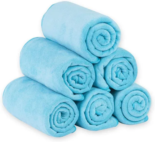 Miniatura 51 de JML Toallas de microfibra, juegos de toallas de baño (paquete de 6, 27 x 55 pulgadas), extra absorbentes, de secado rápido, multiusos, para baño