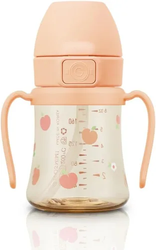 Miniatura 16 de GROSMIMI x KNOTTED Vaso con Tapa Abatible para Sorber a Prueba de Derrames, PPSU, sin BPA, popote de etapa 2 para niños pequeños (Sonrisa 6 onzas)