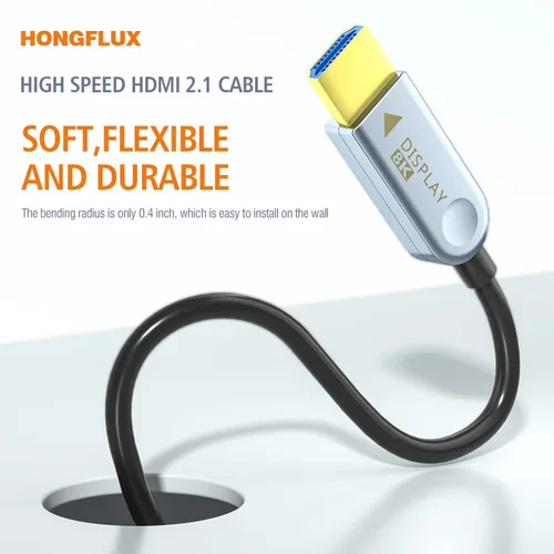 Miniatura 2 de 8K HDMI 2.1 Cable de fibra óptica 15 pies en pared de alta velocidad 48Gbps cable HDMI 8K60Hz 4K120Hz delgado delgado flexible