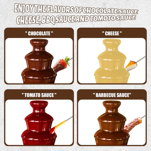 Miniatura 3 de Máquina Mini Fuente de Chocolate Eléctrica Pequeña Fuente de Fondue de Chocolate para Fiesta para Caramelos Mantequilla Queso (Rojo)