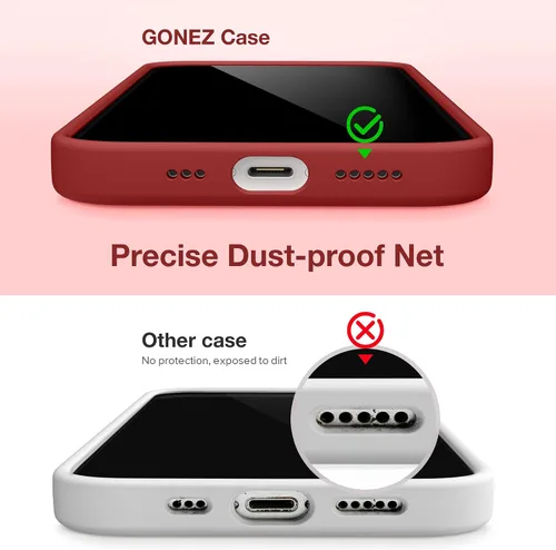 Miniatura 102 de GONEZ Funda de silicona para iPhone 15 Pro Max, compatible con Magsafe, protector de cámara + protector de pantalla, forro de microfibra suave
