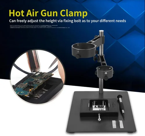 Miniatura 7 de Muestra el soporte de pistola de mano de aire caliente, soporte de abrazadera de aire caliente, abrazadera para estación de soldadura de retrabajo