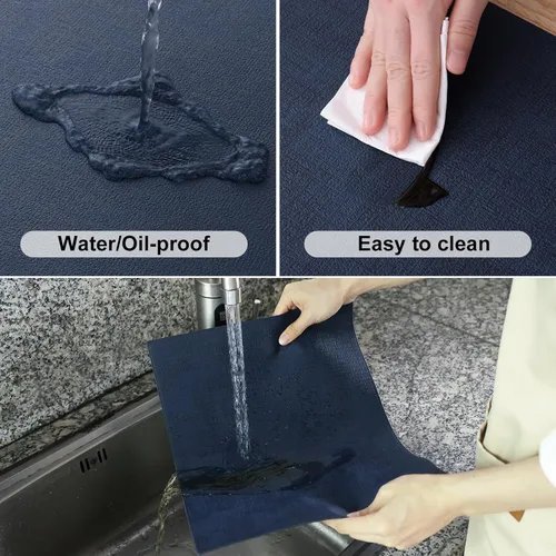 Miniatura 4 de Homaxy - Juego de 6 manteles individuales de piel sintética resistentes al calor para mesa de comedor, impermeables, lavables, limpiables, manteles