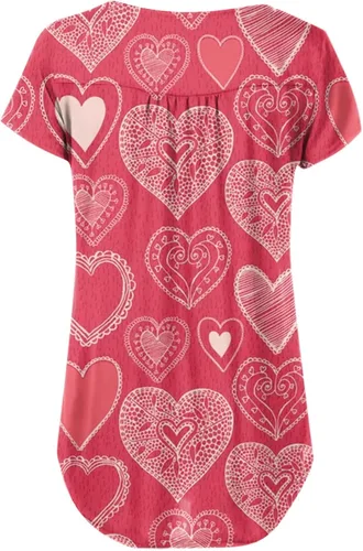 Miniatura 4 de Cutout Homewear Short Sleeve Shirts Woman Mother's Day Simple Henley Thin Shirt Button Down Print Soft Blouse