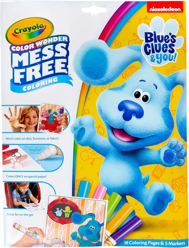 Crayola Blues Clues Color Wonder, 18 páginas para colorear sin desorden y 5 marcadores sin manchas, regalo para niños