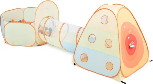 Miniatura 10 de UTEX Tienda de campaña desplegable 3 en 1 con túnel, pozo de pelotas para niños, niñas, bebés y niños pequeños, casa de juegos para interiores